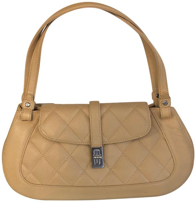 Chanel Quilted Beige Leather Shoulder Bag 
