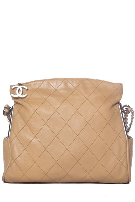 Chanel Quilted Camel Leather Shoulder Bag 