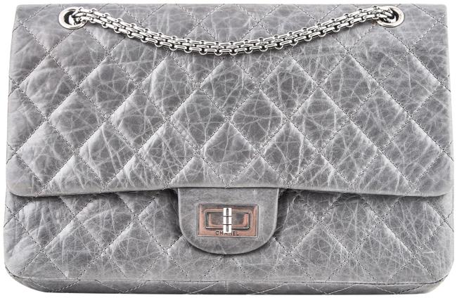 Chanel Double Flap Quilted * Grey Shoulder Bag 