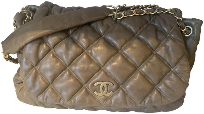 Chanel Quilted Lady Tan Brown Lambskin Leather Shoulder Bag 