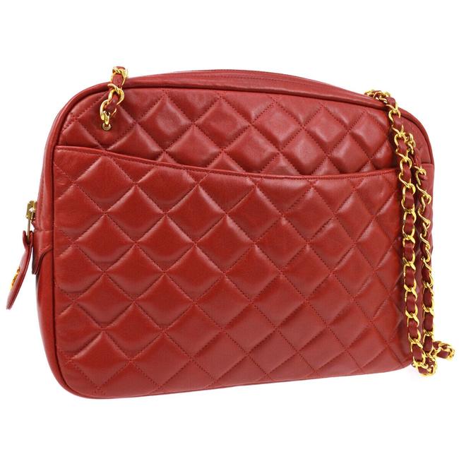 Chanel Quilted Leather #6082c10b Red Shoulder Bag 