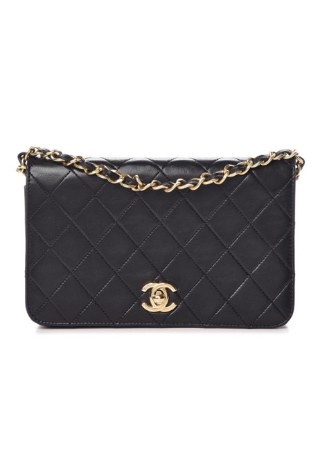Chanel Quilted Small Single Flap Lambskin Leather Shoulder Bag 