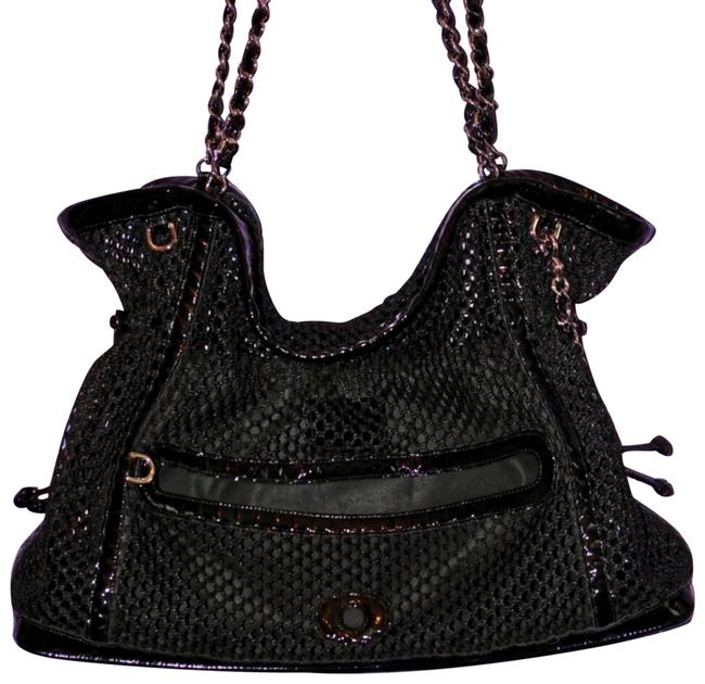 Chanel Rare Madrague Cruise Tote Patent Leather Mesh Shoulder Bag 