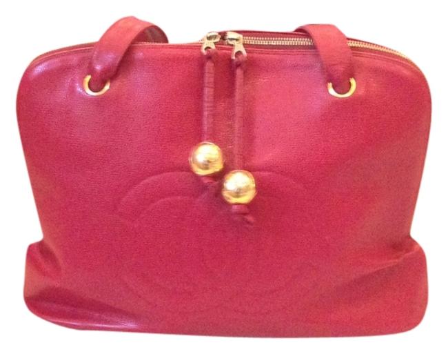 Chanel Red Caviar Shoulder Bag 