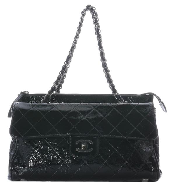 Chanel Ritz Black Patent Leather Shoulder Bag 