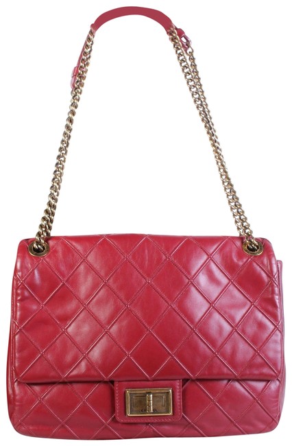 Chanel Round Quilt Red Leather Shoulder Bag 