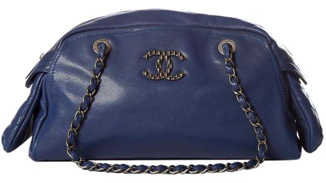 Chanel Royal Handle Blue Leather Shoulder Bag 