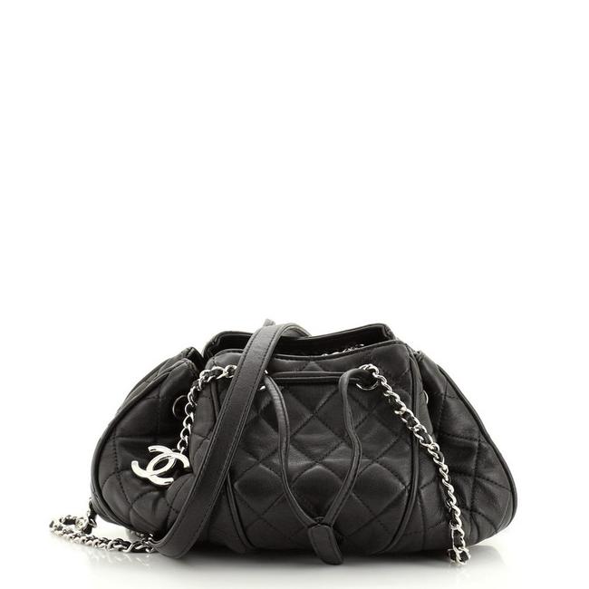 Chanel Sac Cordon Quilted Lambskin Medium Black Leather Shoulder Bag 