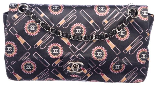 Chanel Satin Medium Single Flap Black Shoulder Bag 