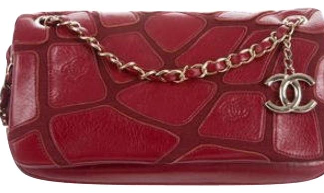 Chanel Scales Red Leather Shoulder Bag 