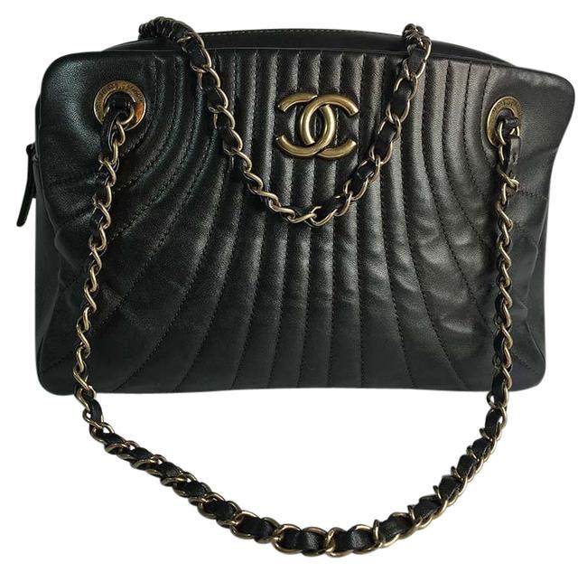 Chanel Shopping Cc Golden Hardware Bronze Lambskin Leather Shoulder Bag 
