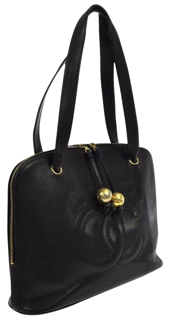 Chanel Shopping Cc Jumbo Leather Black Caviar Shoulder Bag 