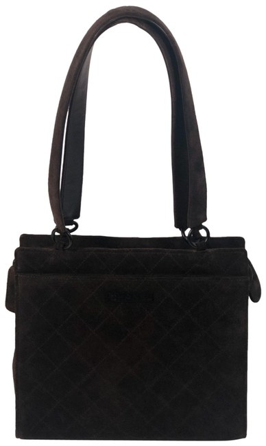 Chanel Shopping Leather Small Tote Handbag In Brown Suede Shoulder Bag 
