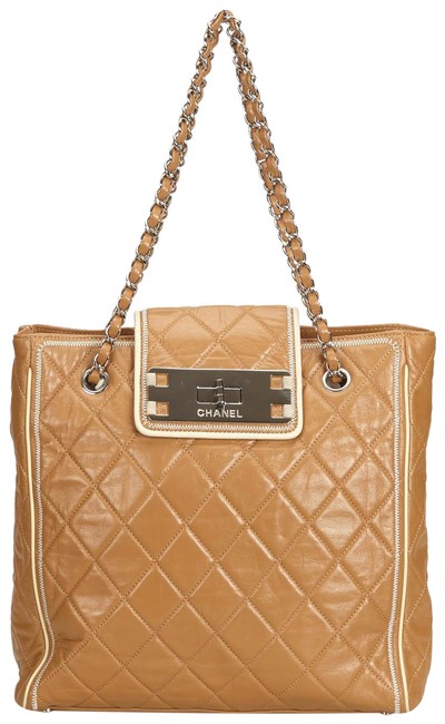 Chanel Shopping Quilted Brown Calfskin Leather Shoulder Bag 