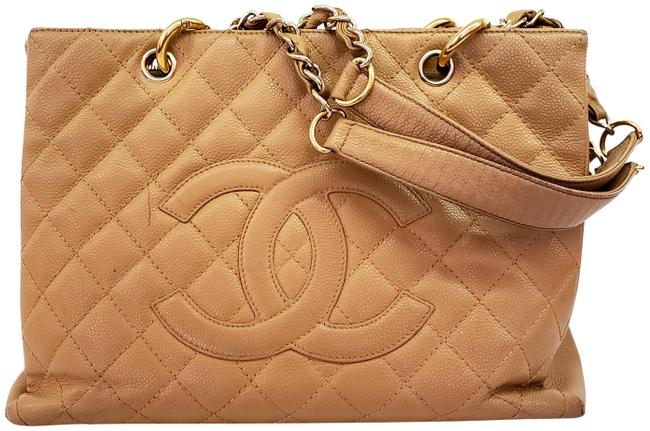Chanel Shopping Timeless Tote Grand Shopper Tan Caviar Shoulder Bag 