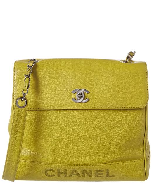 Chanel Pre owned Yellow Caviar Leather No Color Shoulder Bag 