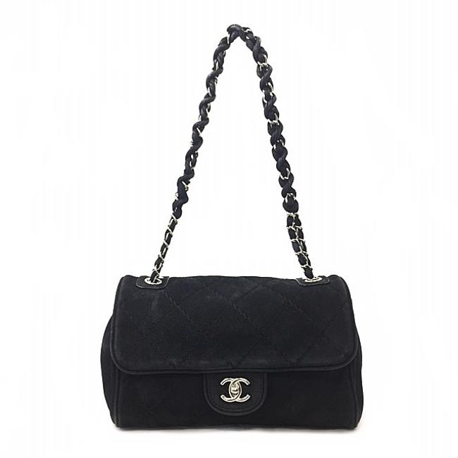 Chanel Silver Hardware Skin Cocomark Ladies Black Shoulder Bag 