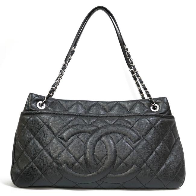 Chanel Skin Chain Coco Mark Matrasse Black Caviar Leather Shoulder Bag 