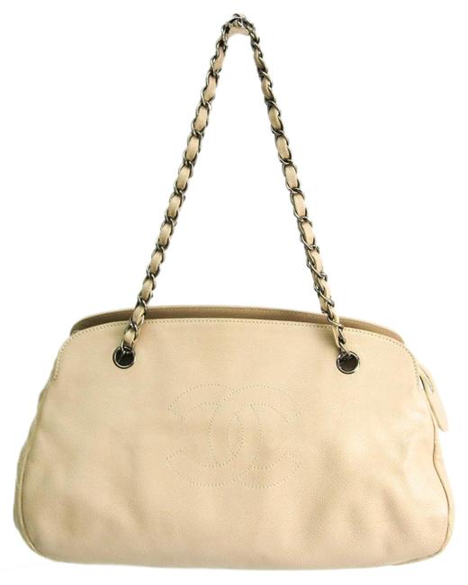 Chanel Skin Chain Women's Ivory Caviar Leather Shoulder Bag 