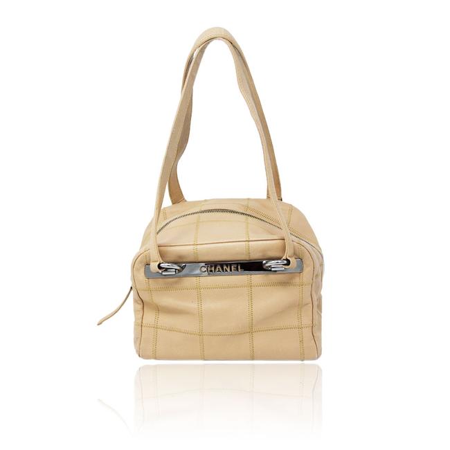 Chanel Small Circa 2004 2005 Beige Leather Shoulder Bag 