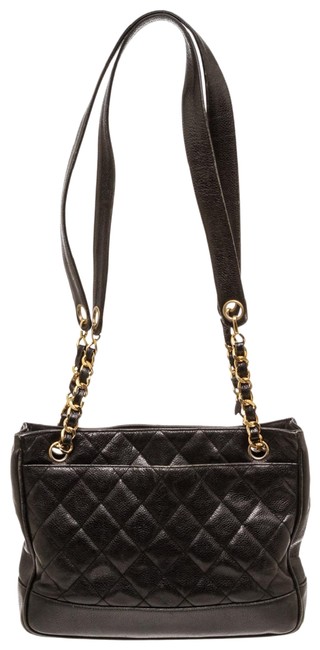 Chanel Timeless Caviar Tote Black Leather Shoulder Bag 