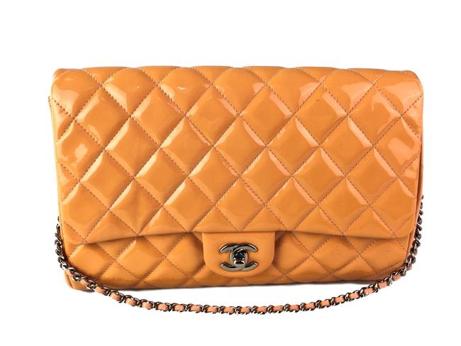 Chanel Timeless Orange Leather Shoulder Bag 