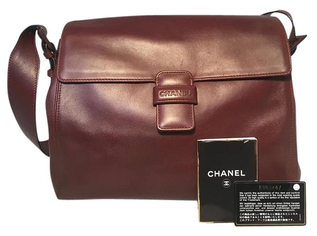 Chanel Top Flap Maroon Leather Shoulder Bag 