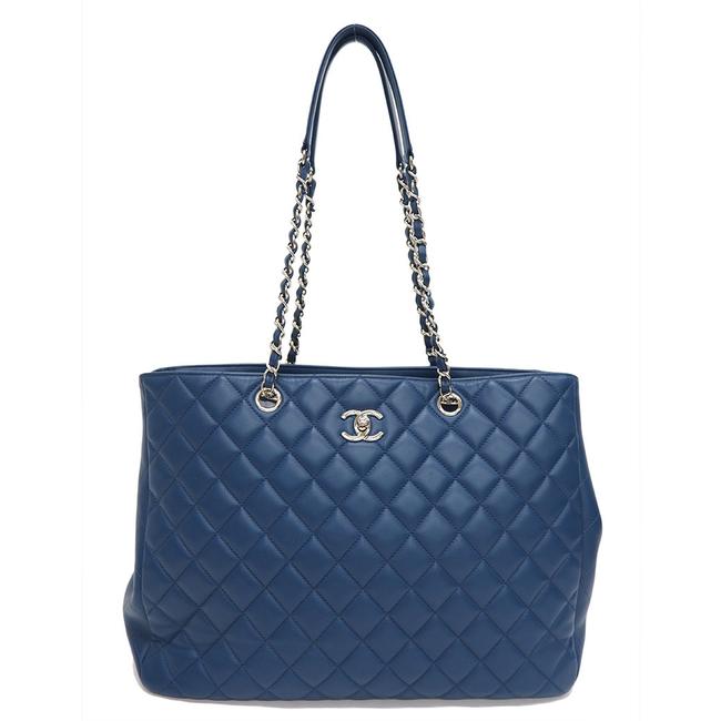 Chanel Tote Lambskin Matrasse 23rd Series Navy Leather Shoulder Bag 