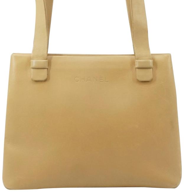 Chanel Tote Leather Beige #3913c25 Cream Shoulder Bag 