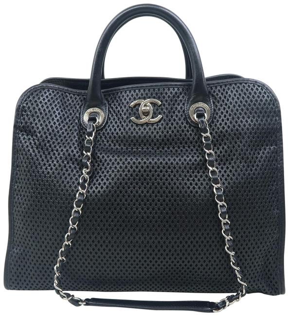 Chanel Up In The Air Black Calfskin Leather Satchel 