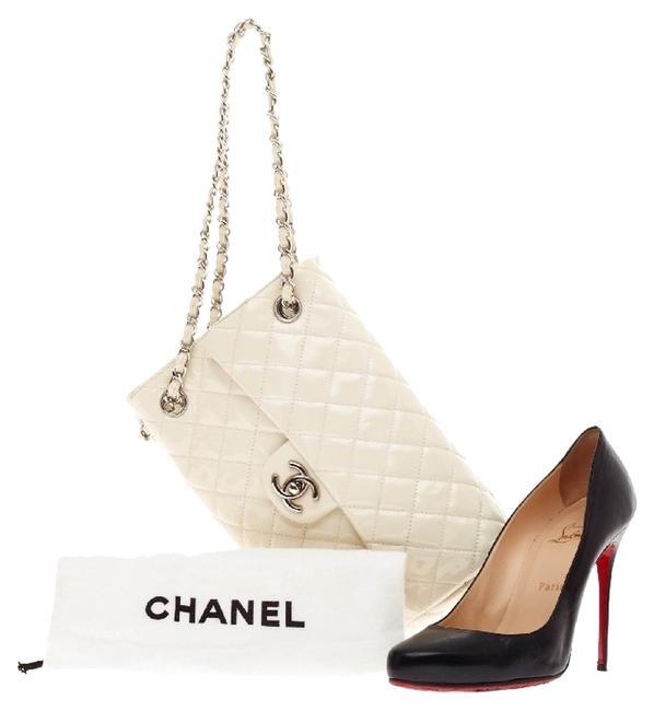 Chanel Up Side Down Limited Edition Ivory Patent Leather Shoulder Bag 