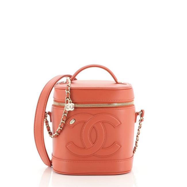 Chanel Vanity Case Cc Mania Lambskin Red Leather Shoulder Bag 