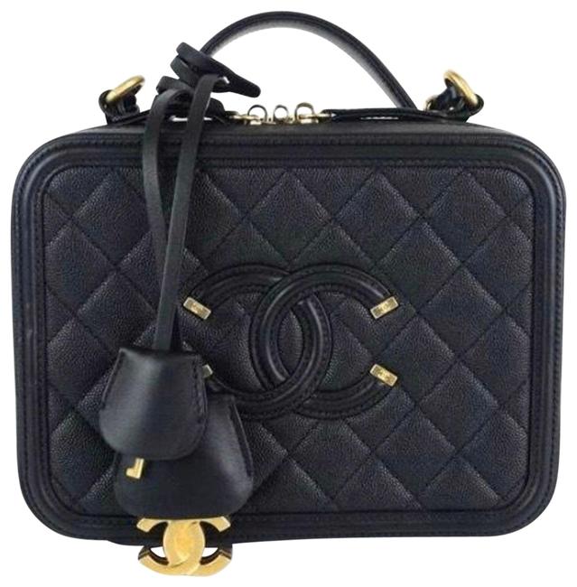 Chanel Vanity Case Filigree Medium Caviar Shoulder Bag 