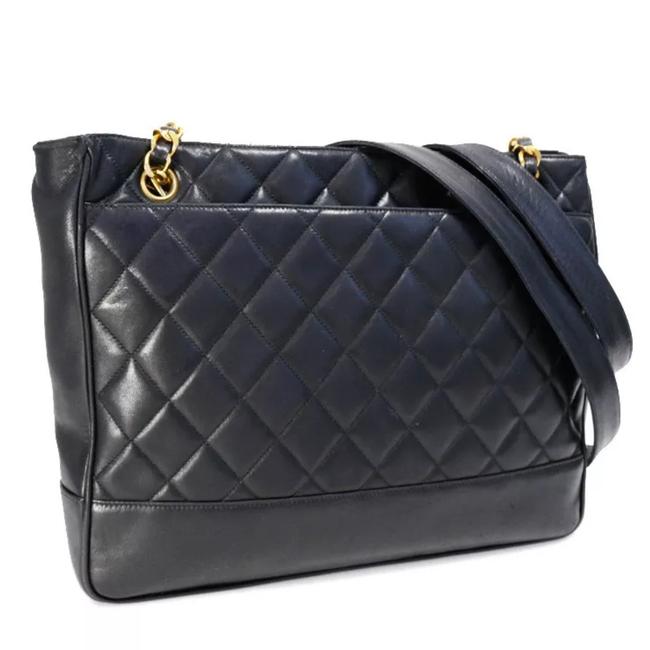 Chanel Vintage Black Lamb Skin Matelasse Chain Noir Shoulder Bag 