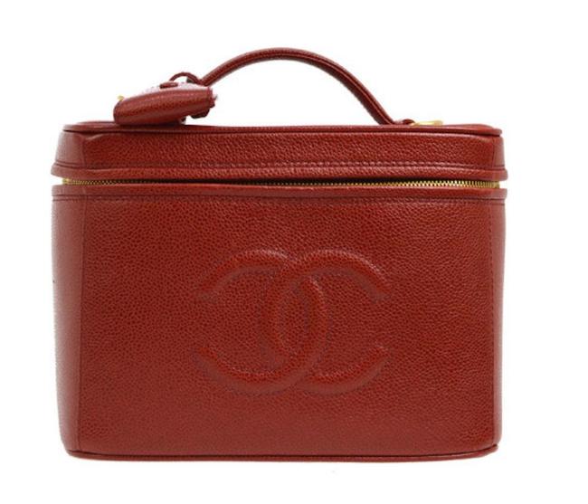 Chanel Vintage Cosmetic Vanity Black Caviar Leather Shoulder Bag 