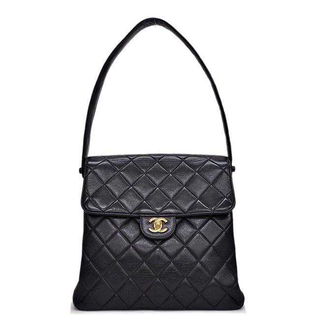 Chanel Vintage Double Face Lambskin Ladies Matrice Black White Shoulder Bag 