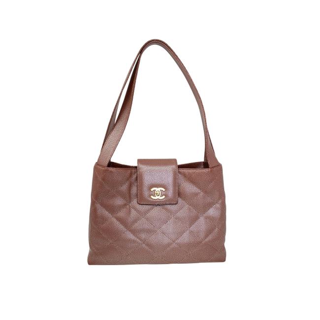 Chanel Vintage Flap Iridescent BrownMauve Caviar Shoulder Bag 