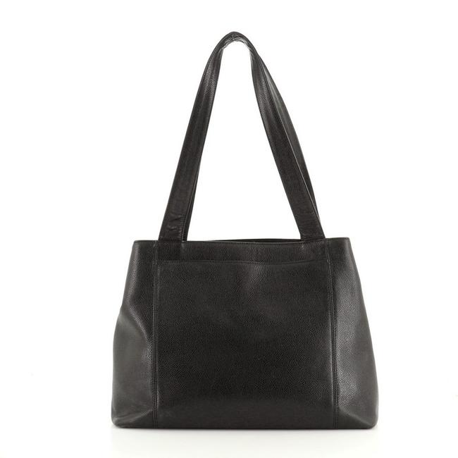 Chanel Vintage Logo Tote Caviar Large Shoulder Bag 
