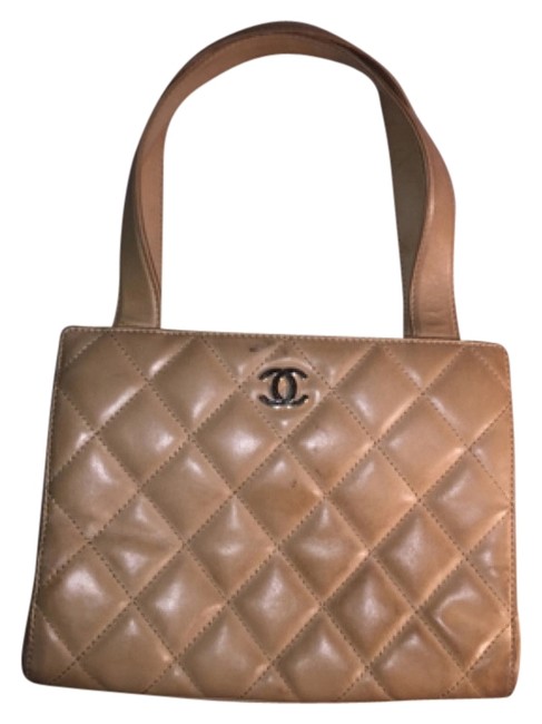 Chanel Vintage Quilted Double Beige Calfskin Satchel 
