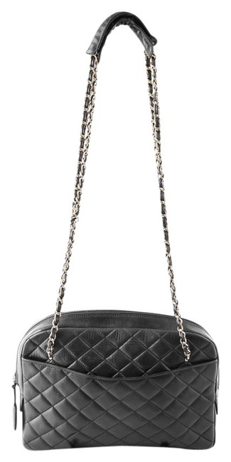 Chanel Mini Vintage Quilted Black Lambskin Leather Shoulder Bag 