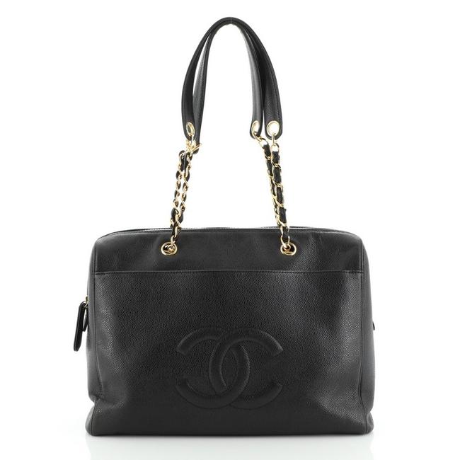 Chanel Vintage Timeless Zip Satchel Caviar Large Shoulder Bag 