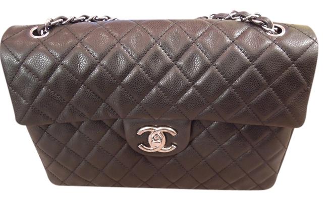 Chanel W 09p Maxi Flap WSilver Hardware Black Soft Caviar Shoulder Bag 