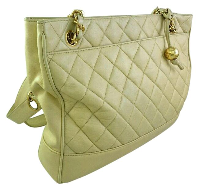 Chanel W Lambskin 240010286971 Light Beige Shoulder Bag 