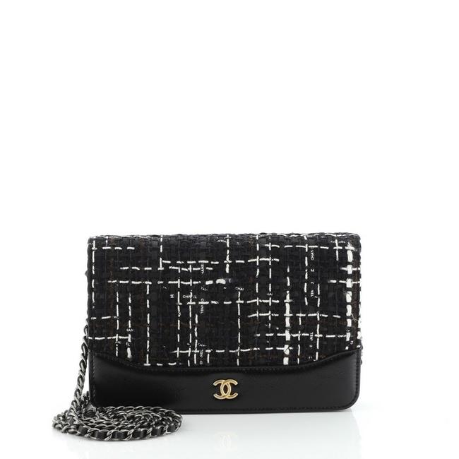 Chanel Wallet on Chain Gabrielle With Black Leather Tweed Shoulder Bag 