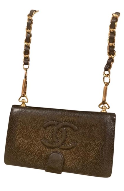 Chanel Timeless W Cc Wallet W Chain Black Leather Shoulder Bag 
