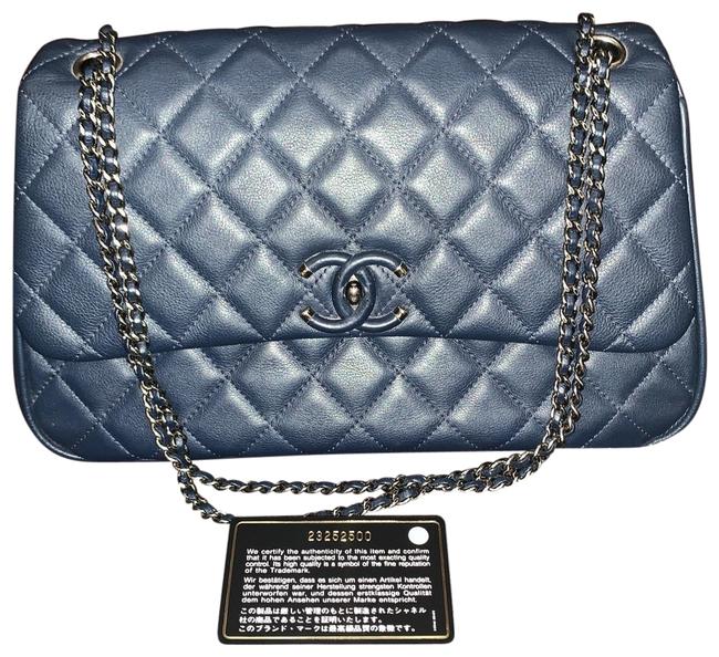 Chanel Way Shoulder Body Dark Blue Calfskin Leather Shoulder Bag 