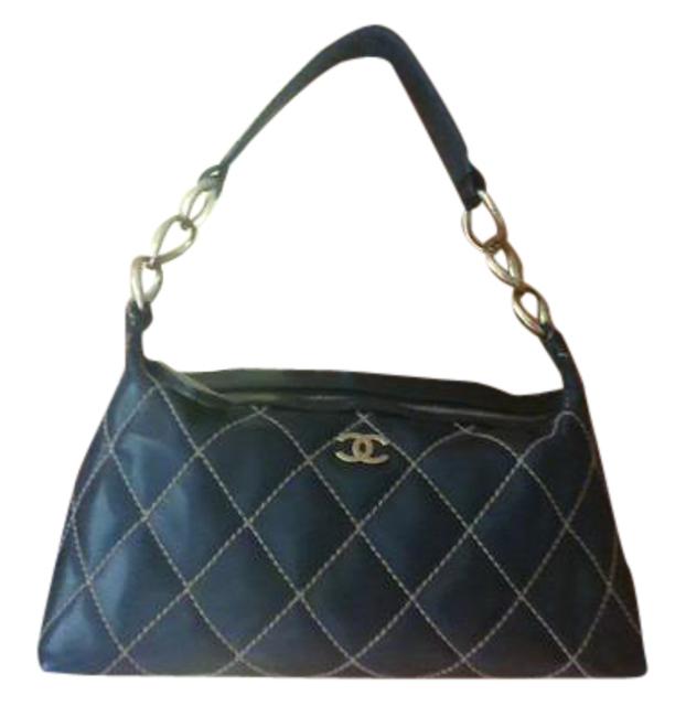 Chanel Whip Stitch Quilted with Gold Tone Hardware Leather Shoulder Bag 