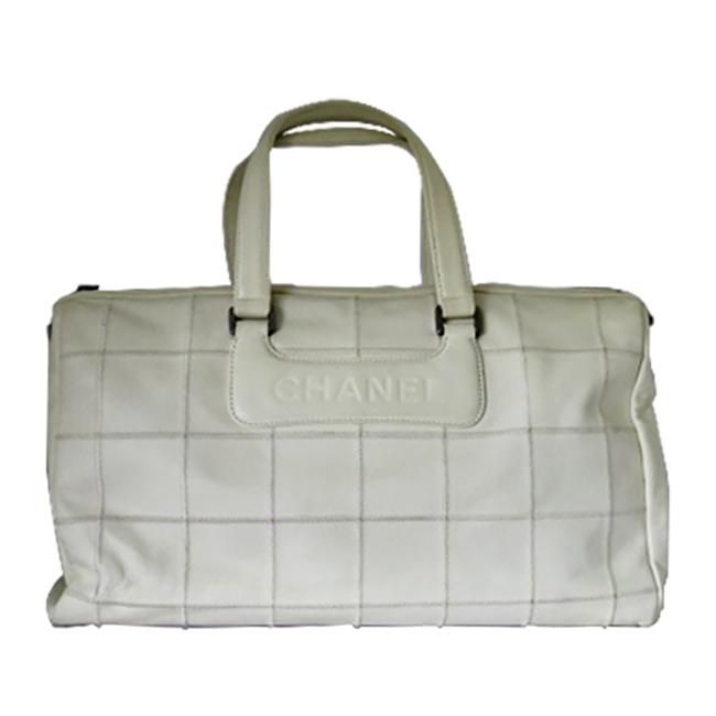 Chanel White Leather Shoulder Bag 