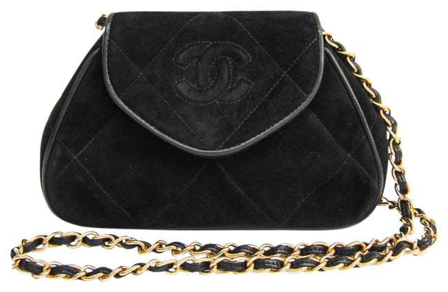 Chanel Women's Black Suede Shoulder Bag 