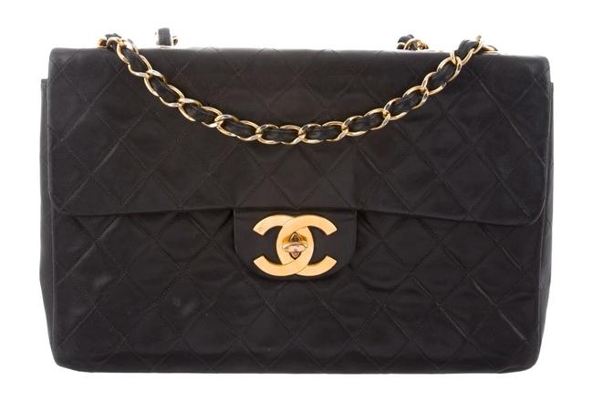 Chanel XL Jumbo Maxi Black Lambskin Leather Shoulder Bag 